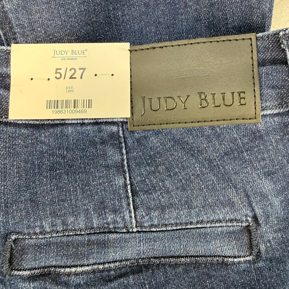 Judy Blue Jeans Women's 5/27 Dark Blue Uptown Funk Patch Pocket Flare NWT - Picture 6 of 15